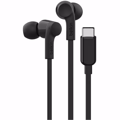Belkin SoundForm USB-C Wired EarBuds With Adjustable Volume - Black