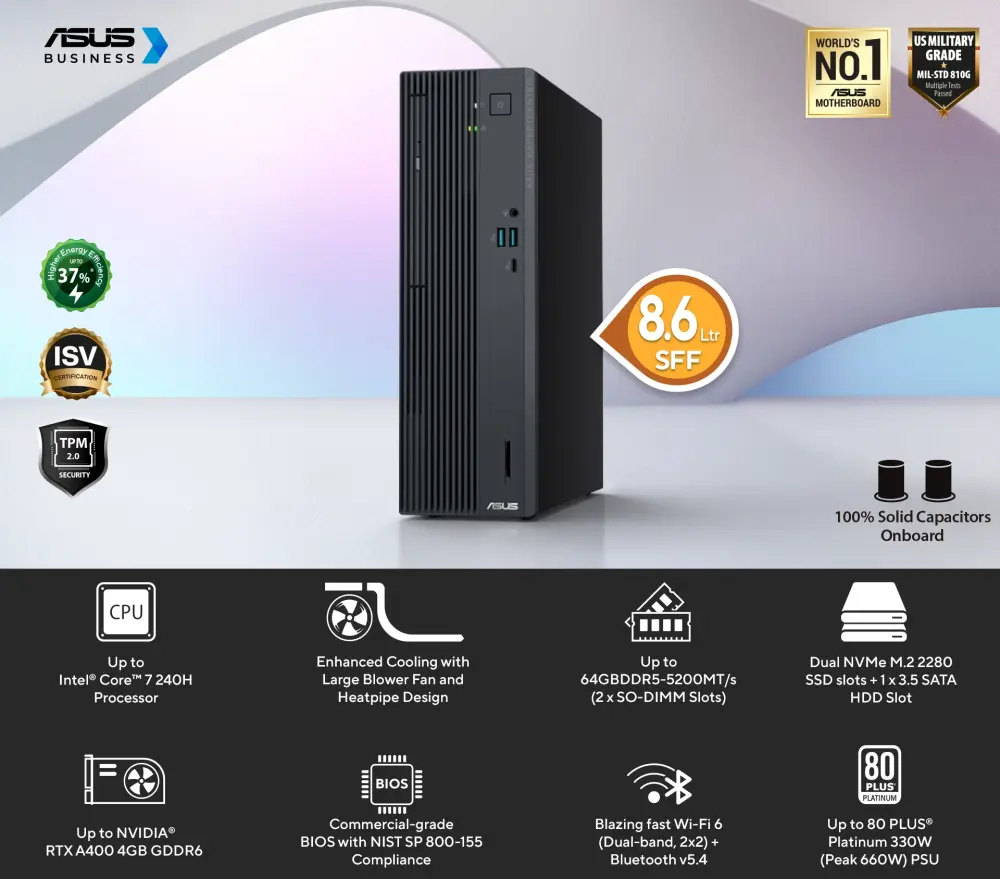 ASUS ExpertCenter P500 SFF Intel Core 7 240H 16GB 512GB  Mini pc