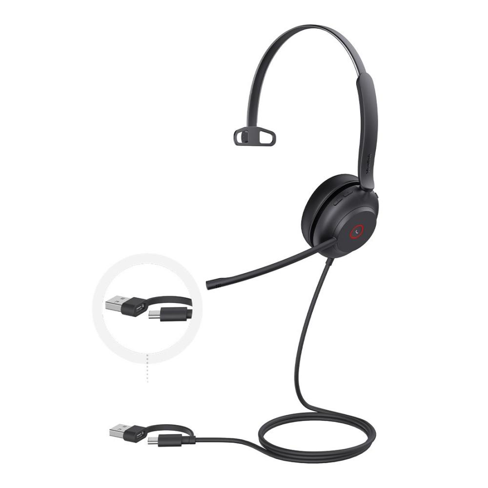 Yealink Mono USB C and USB A Headset UC with Noise Cancelling