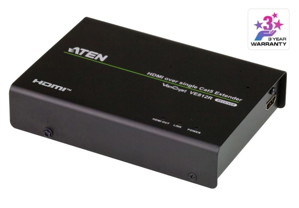 Aten HDMI HDBaseT Receiver Supports 4096x2160 30Hz VE812R-AT-U