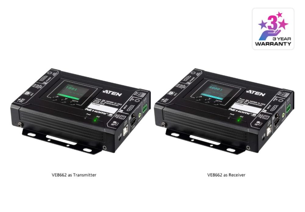 Aten True 4K HDMI over IP Transceiver with PoE VE8662-AT-U