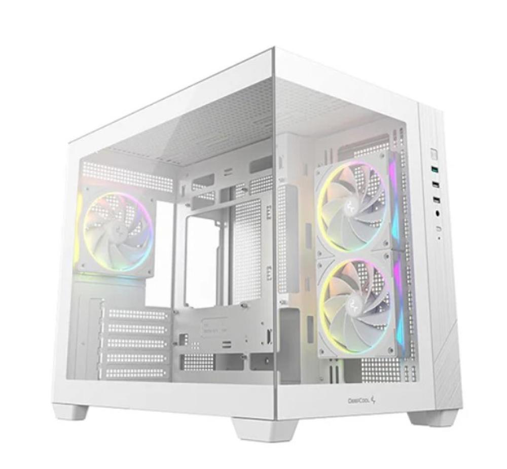Deepcool CG330 3F White Micro-ATX Case with BTF Motherboard Support