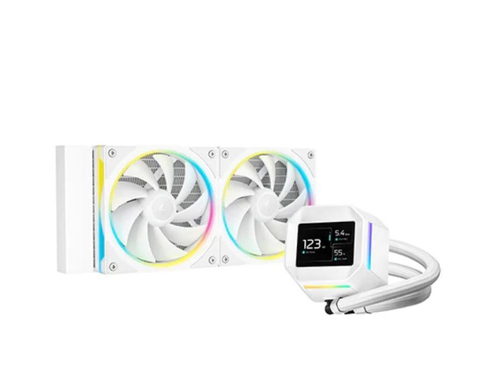 Deepcool LM240 White ARGB 240mm Liquid Cooler with LCD Screen