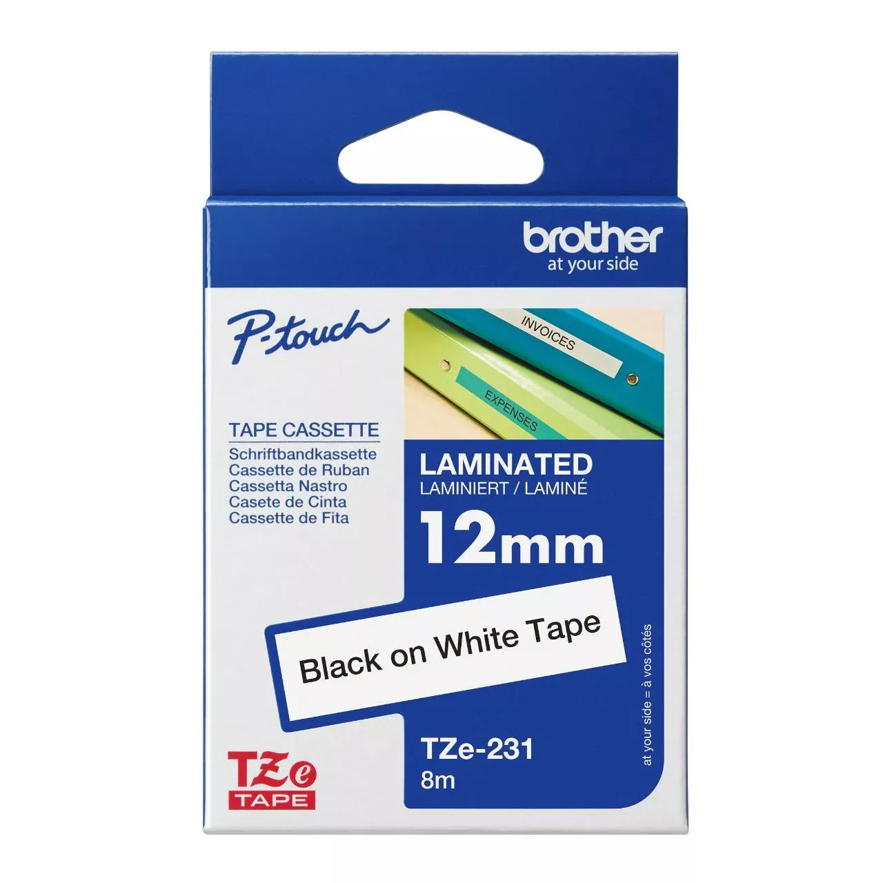 Brother TZe-231 Black on White Strong Adhesive Tape Twin Pack