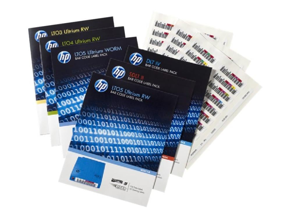 HPE LTO-6 Barcode Label Pack 100 Data 10 Cleaning