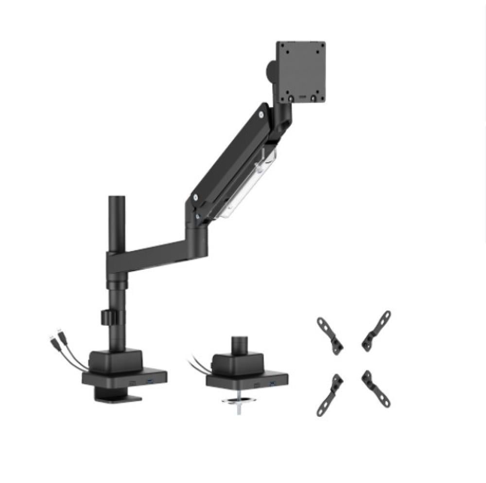 Brateck LDT80 Heavy Duty Gas Spring Monitor Arm with USB-A & USB-C