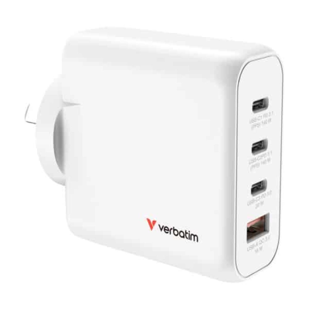 Verbatim 140W GaN Charger 4 Port USB Fast Charging Adapter