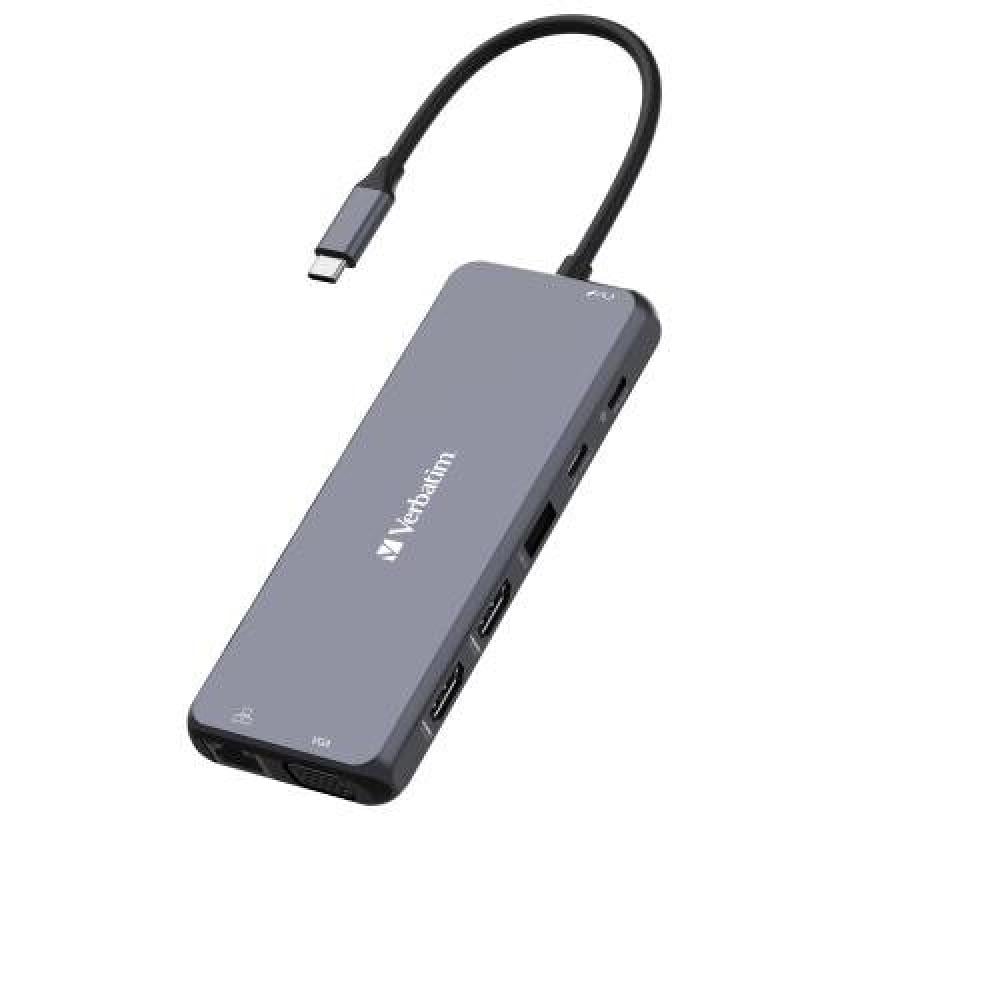 Verbatim USB C Multiport Hub HDMI VGA RJ45 USB Dock