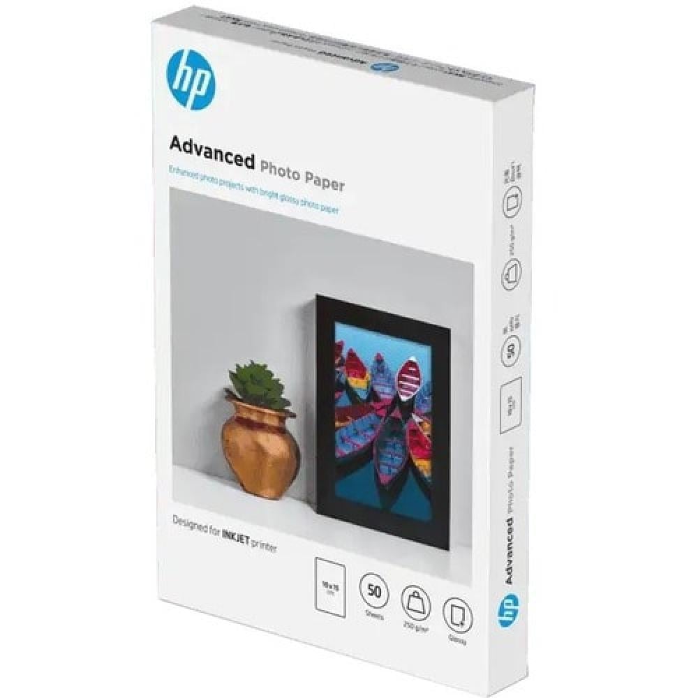 HP Advanced Photo Paper 10x15cm 250GSM Glossy 50 Sheets Inkjet Photo Paper