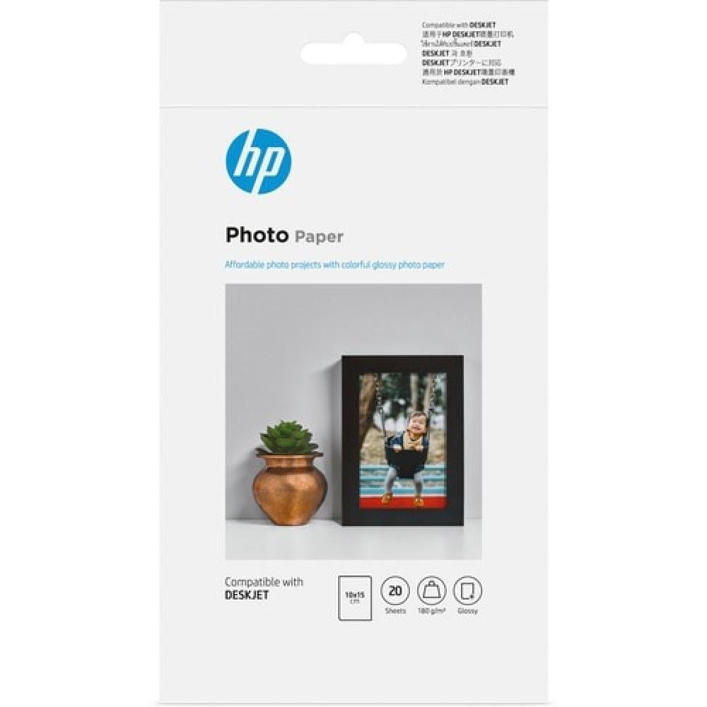 HP Photo Paper 10x15cm 180GSM Glossy 20 Sheets Inkjet Photo Paper