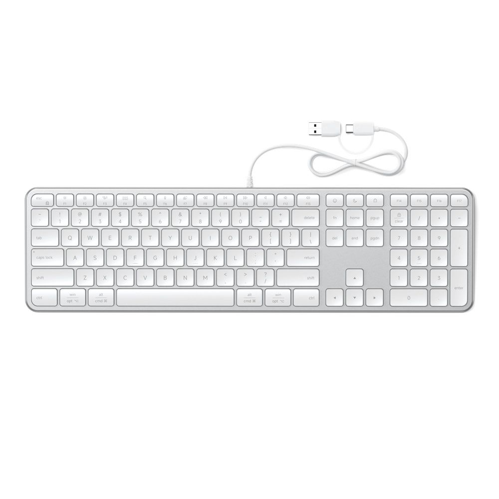 Satechi Slim LX3 USB C Wired Keyboard Silver
