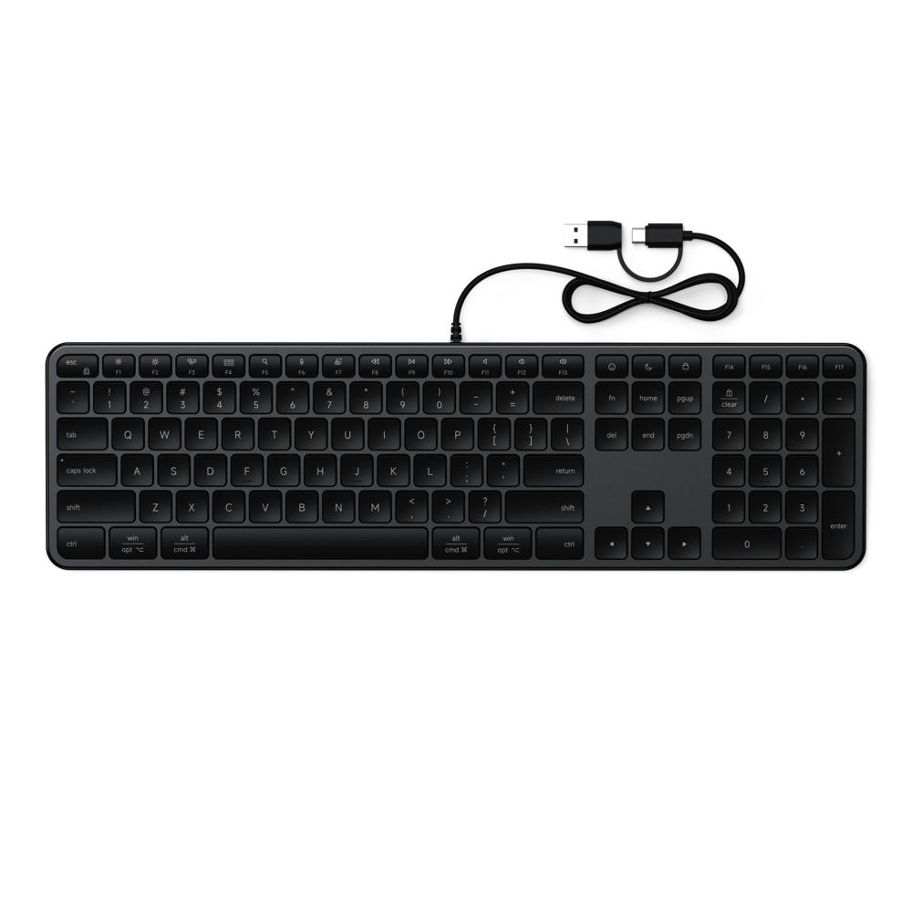 Satechi Slim LX3 USB C Wired Keyboard Space Black