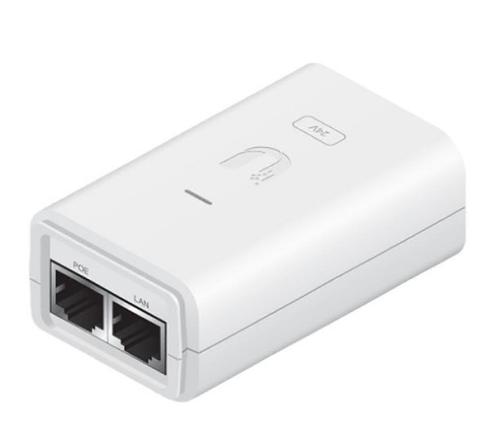 Ubiquiti 120 V AC_ 230 V AC Input - 24 V DC_ 500 mA Output Gigabit PoE Injector 24V