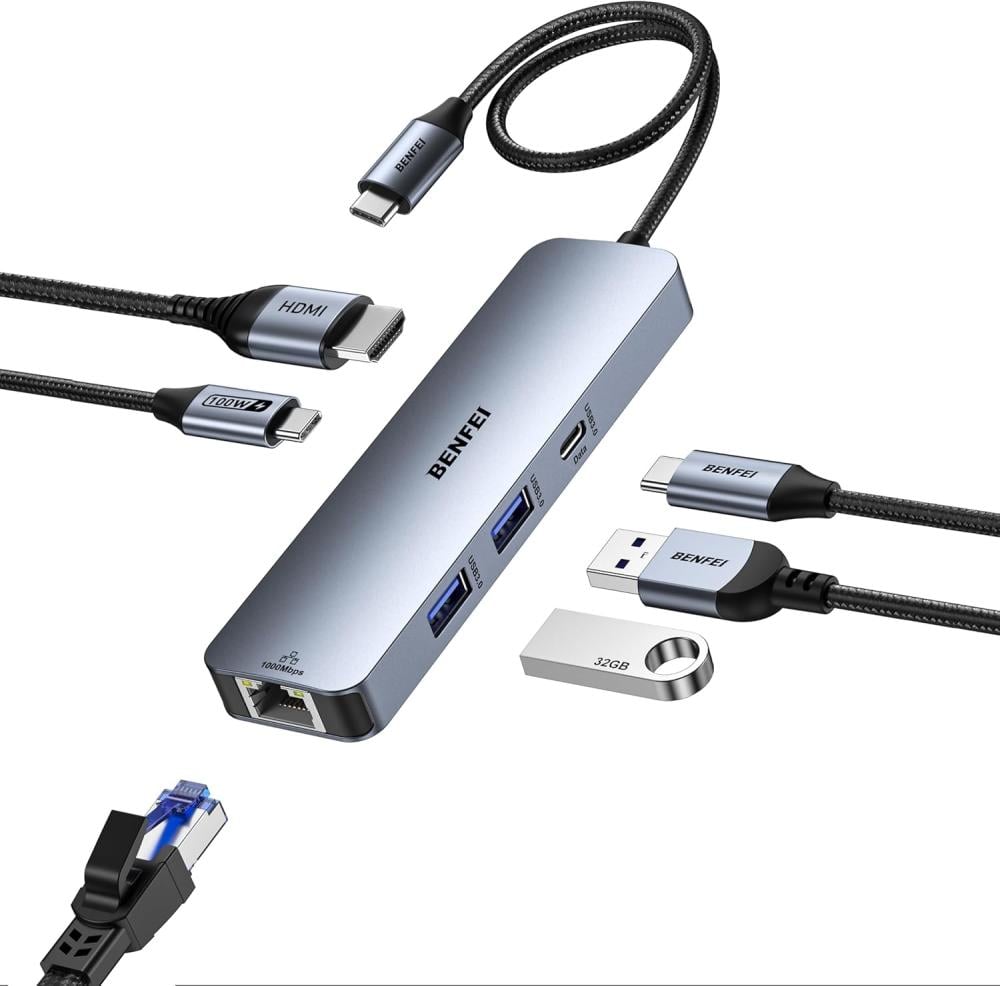 Benfei USB C Hub 6-in-1