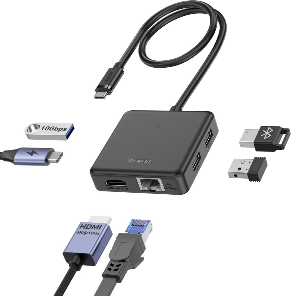 Benfei USB C Hub 6-in-1 HDMI 8K + USB3.2 + USB2.0 + PD