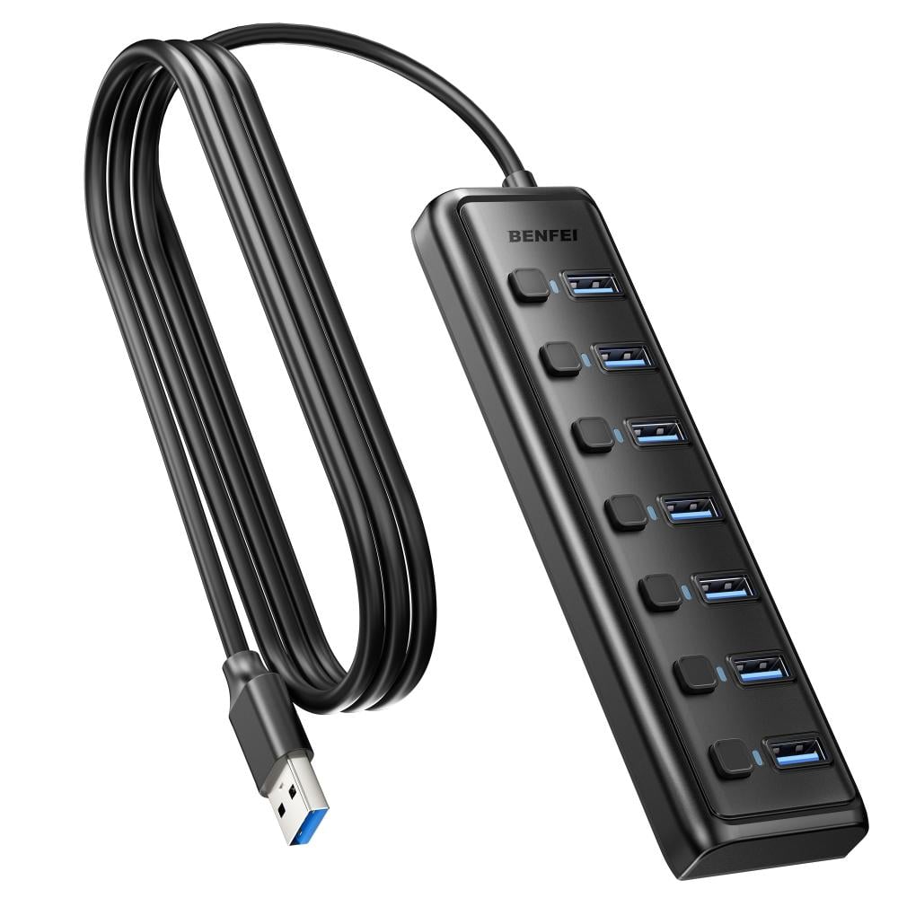 Benfei USB 3.0 to 7-Port Hub Black
