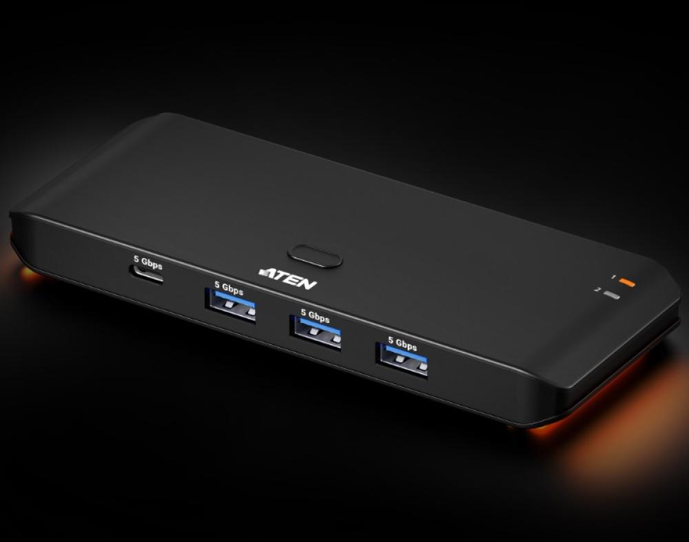 Aten Essential 2x4 USB 3.2 Sharing Switch Host A+C