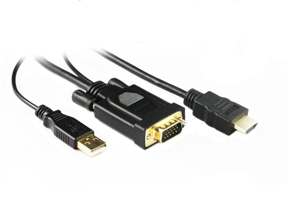 2M HDMI To VGA Round Cable Display