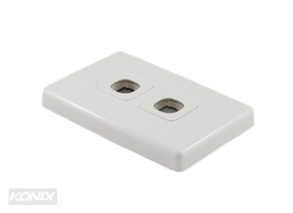 2 Port Australian Style RJ45 Wall Plate Network Accessories