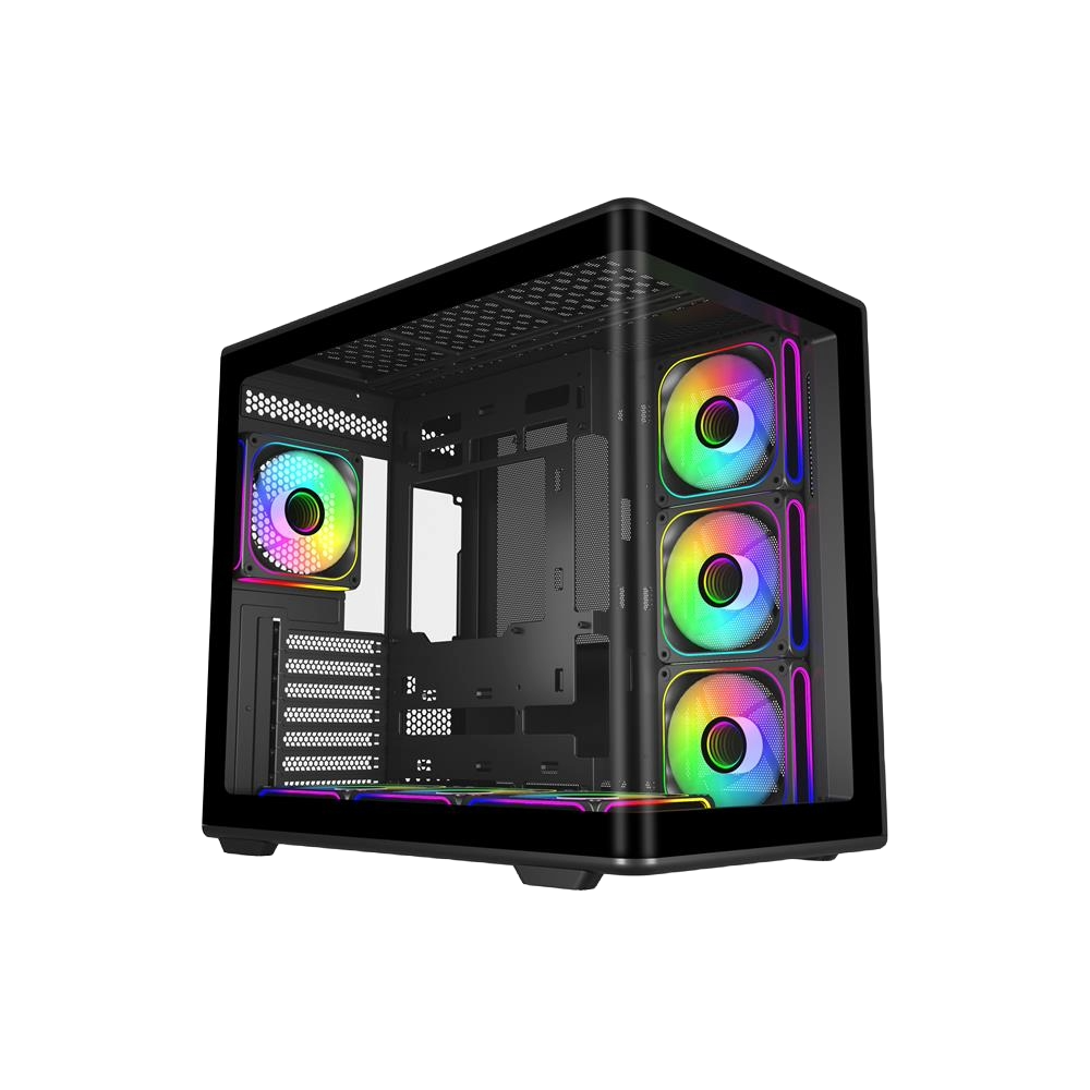 Cooler Master Elite 600 White ATX Case Curved Glass 4 ARGB Fans