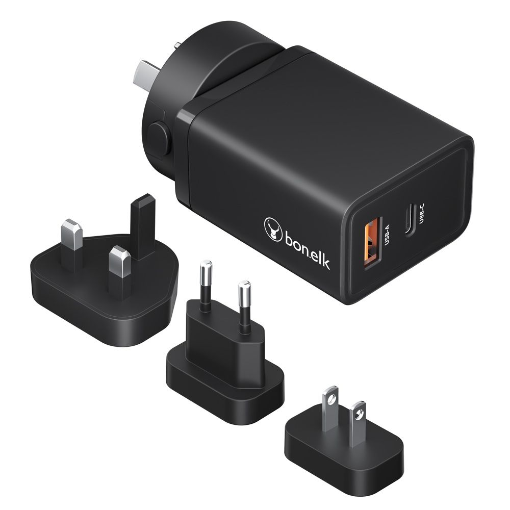Bonelk 65W GaN USB C Travel Wall Charger Black