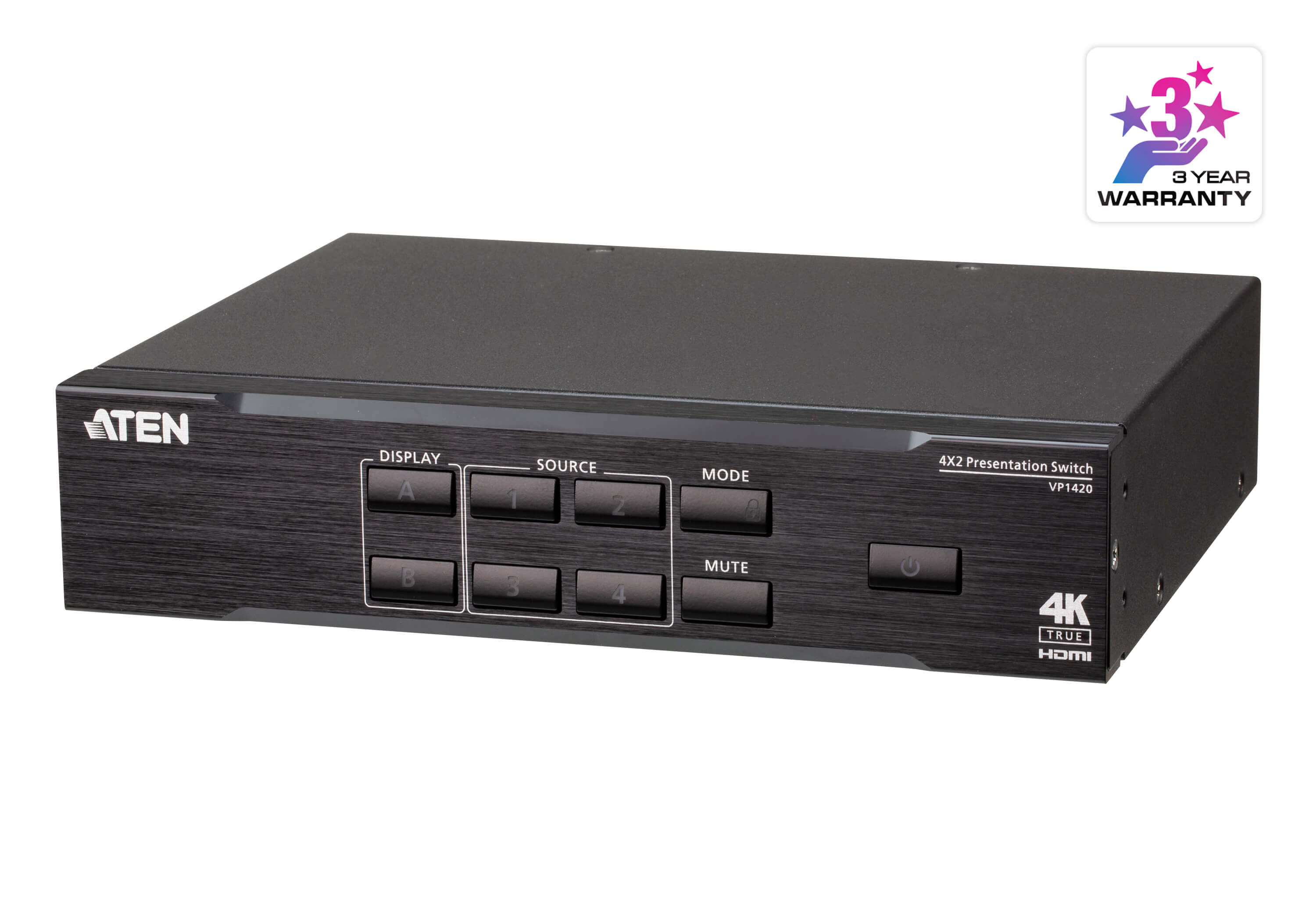 ATEN 4x2 4K Presentation Matrix Switch With Audio De Embedding