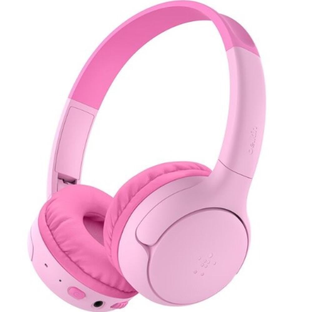 Belkin SoundForm Mini 2 Wireless Kids Headphones Pink 55 Hour Battery