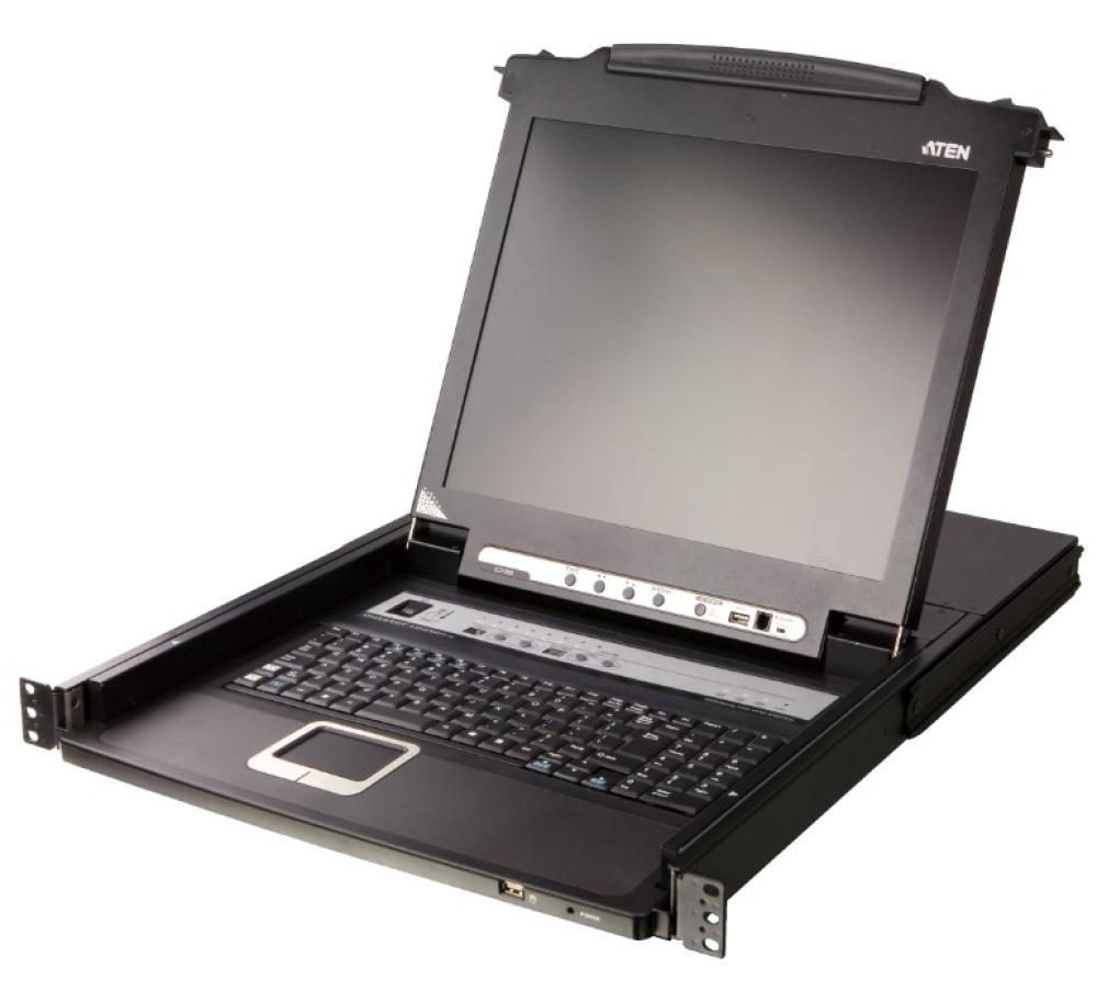 ATEN 17.3 Inch Full HD LCD 8 Port PS2 USB VGA KVM Switch