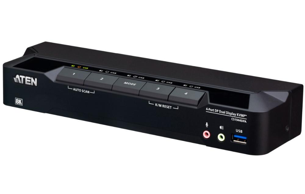 ATEN 4 Port USB 3.0 Dual Display DisplayPort KVMP Switch 8K 7680x4320
