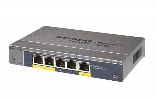 NETGEAR Gs105pe Prosafe Plus 5-port Gigabit GS105PE-10000S Unmanaged