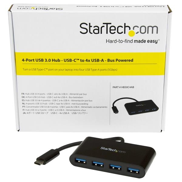 STARTECH 4 Port Usb 3.0 Hub - Usb-c To 4x Usb-a HB30C4AB
