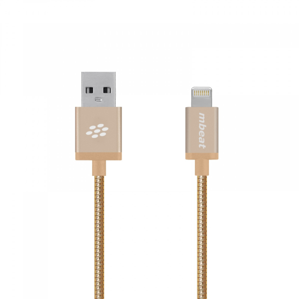 Mbeat  toughlink Gold 1.2m Metal Braided Mfi Lightning Cable MB-ICA-GLD