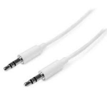 STARTECH 2m White Slim 3.5mm Stereo Audio Cable MU2MMMSWH