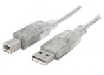 8WARE Usb 2.0 Cable Type A To B M/m Transparent UC-2000AB