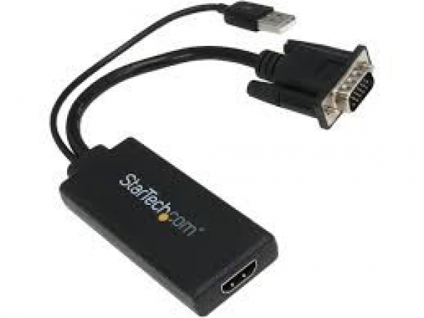 StarTech.com VGA to HDMI Adapter with USB Audio - VGA to HDMI Converter for  Your Laptop / PC to HDTV - AV to HDMI Connector (VGA2HDU), Black