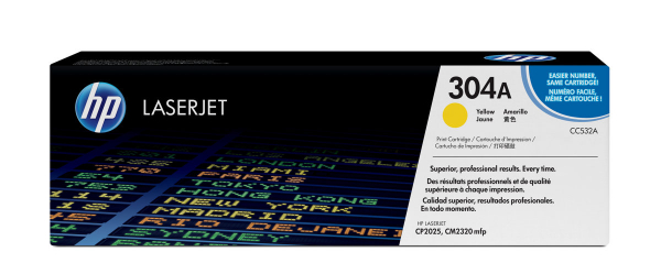 HP Yellow Toner 2800 Page Yield For Clj Cp2025 Cm2320 Mfp (CC532A)