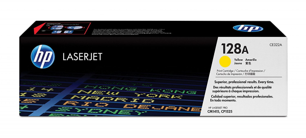 HP 128A Yellow Original LaserJet Toner Cartridge 1300 Pages CE322A