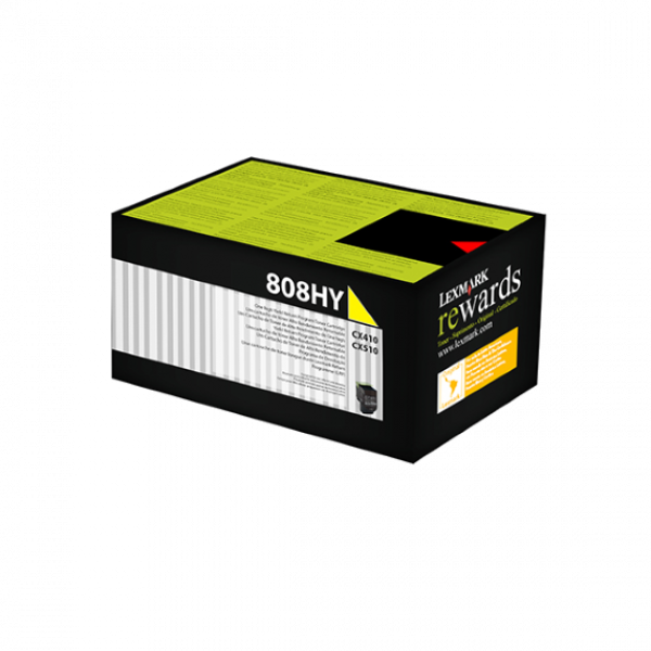 Lexmark 808hye Yellow High Yield Corporate Toner Cartridge 3k Cx410/cx510 (80C8HYE)