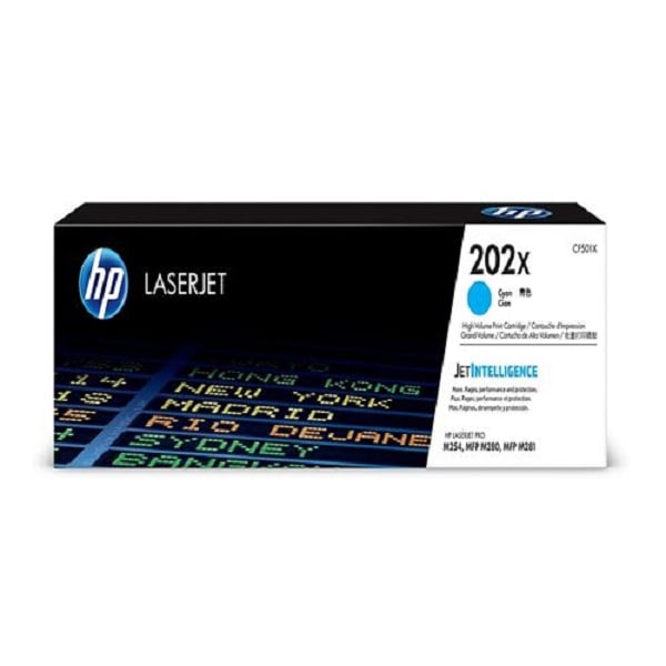 Hewlett Packard Hp 202x Cyan Laserjet Toner 2.5k For M254dw M254nw M280nw M281fdn M281fdw (CF501X)