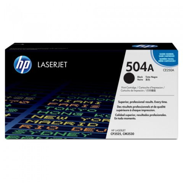 HP 504A Black Original LaserJet Toner Cartridge 5K Pages CE250A