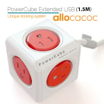 Allocacoc Powercube Extended Boston Red 5 Outlets With 1.5m Cable (ELEWES5300AUEXPC)