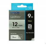 Epson Tape Clear 12mm Black 9 Metres (C53S625101)