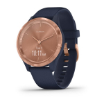 Garmin Vivomove 3s Rose Gold Stainless Steel Bezel With Navy Case And Si (010-02238-03)