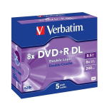 VERBATIM Dvd+r Dl 8.5gb Jc 5pk 8x Dual Layer 43541