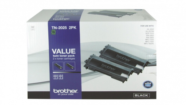 Brother Blk Toner Tn2025 2pk For Hl-2040/2070n Fax-2820/2920 (TN-2025-2PK)
