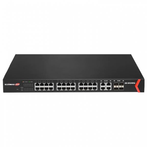 Edimax Long Range 24-port Gigabit Poe+ Web Smart Managed Switch With 4 Rj45/sfp (GS-5424PLC)