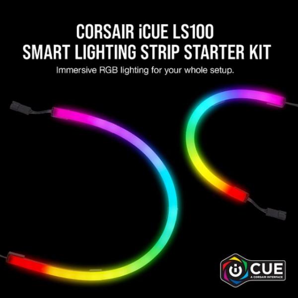 Corsair Icue Ls100 Smart Lighting Strip Starter Kit. 1x Controller 2x 250 (CD-9010001-AU)