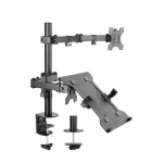 Brateck Economical Double Joint Articulating Steel Monitor Arm With Lapto (LDT12-C1M2KN)