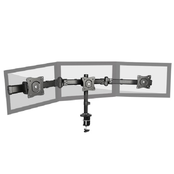 Brateck Triple Monitor Arm Mounts With Desk Clamp Vesa 75/100mm Up To 27 (LDT06-C03)