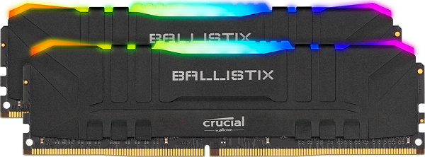 Crucial Ballistix Rgb 16gb (2x8gb) Ddr4 Udimm 3200mhz Cl16 Black  (BL2K8G32C16U4BL)